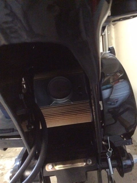Installed; view from engine back toward rear of bike (engine not installed).