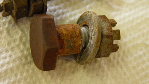 Brake arm bolt before plating