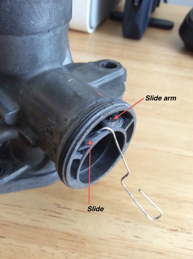 Slide and its attached arm