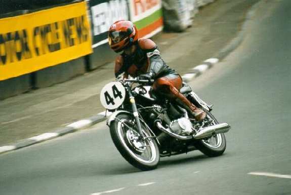 CB72 being raced at the Isle of Man, 1998